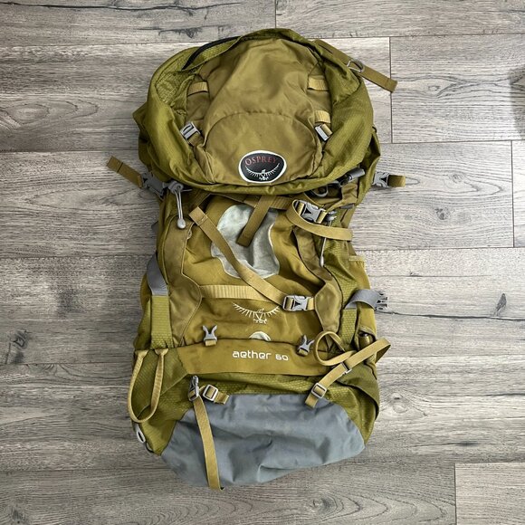 Osprey Men's Aether 60 Olive Green Size M Hiking Backpack